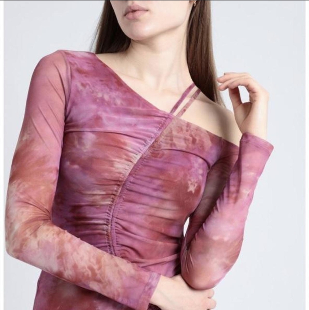 & Other Stories Ruched Tie-Dye One-Shoulder Midi Dress – Perfect for Parties